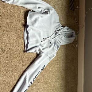 Holister Cropped Hoodie baby blue